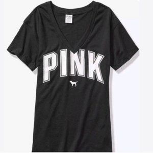 Pink VS Black V-neck Tee Shirt Size Medium